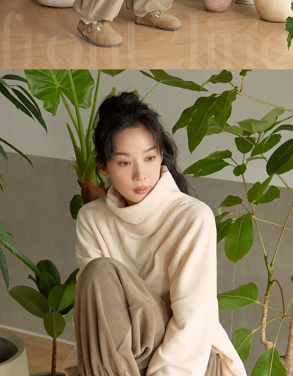 [이청아 착용] 프론투라인 소프트웜 하이넥 베이직 맨투맨 상세페이지 2